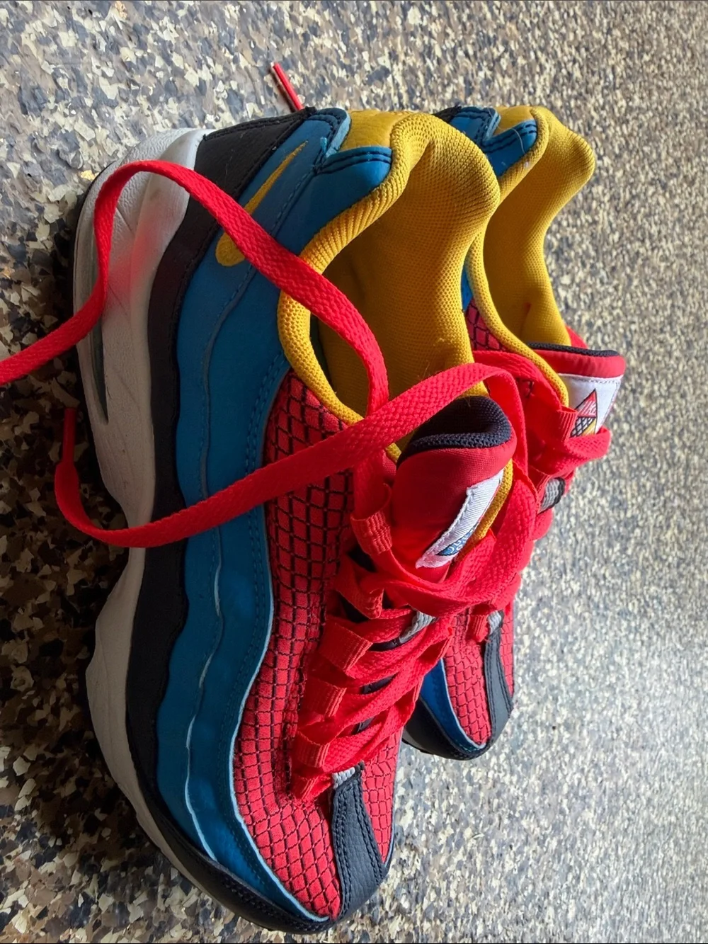 Nike Kids Red, Blue & Yellow Colorblock Sneakers